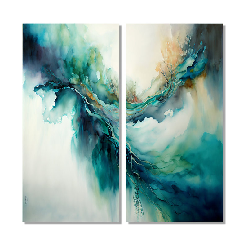 Turquoise Waves Impressions Of Infinity - reproduction d'art sur toile, H 20 po x l 24 po, Toile tendue, Ne s’applique pas