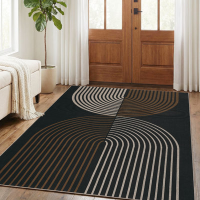 Tapis à rayures en jute Modern Modern