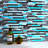 Natural 11.82 in. x 12.01 in. Interlocking Glossy Glass Mosaic Tile-60816657
