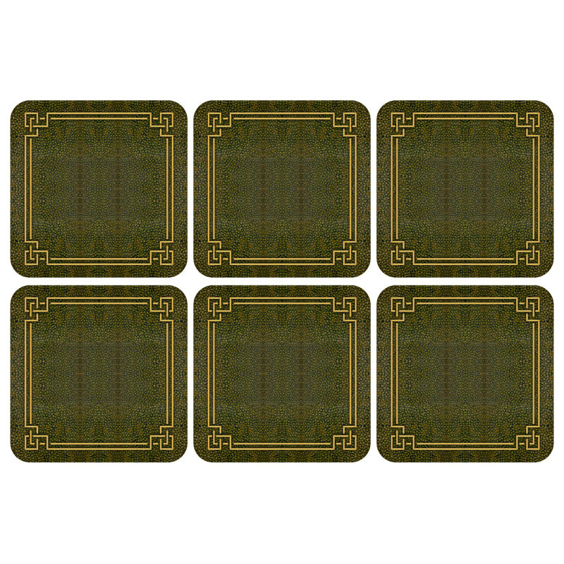 Pimpernel Shagreen Leather Coasters 4"X 4"