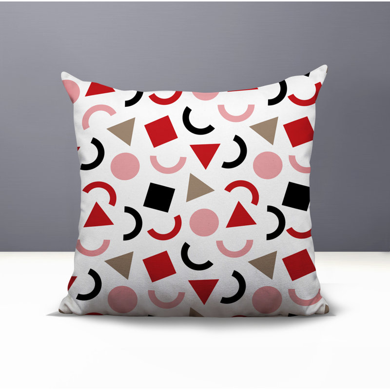 Oreiller carré réversible intérieur / extérieur Fazzal, Carré 20 po, Rouge