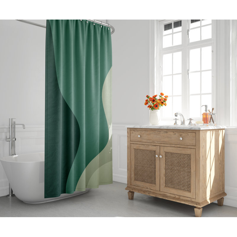 Rideau de douche Edo Waves, Vert