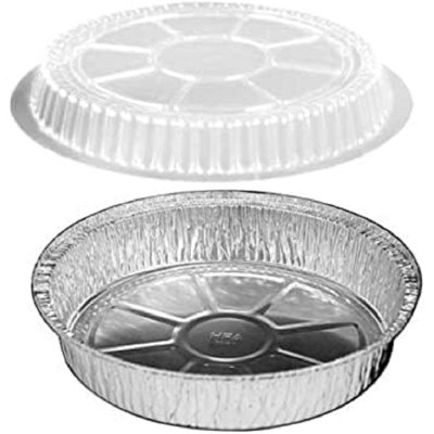Disposable 9” Aluminum Foil Round Pans with Dome Lids