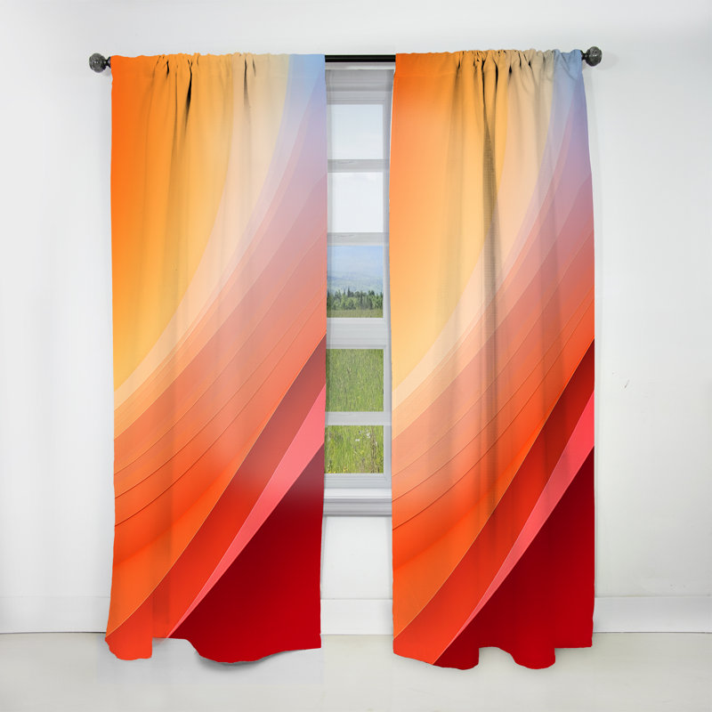 Rideau Bonnamere orange - Rideau moderne - Velours obscurcissant - 1 panneau, L 52 po x L 108 po