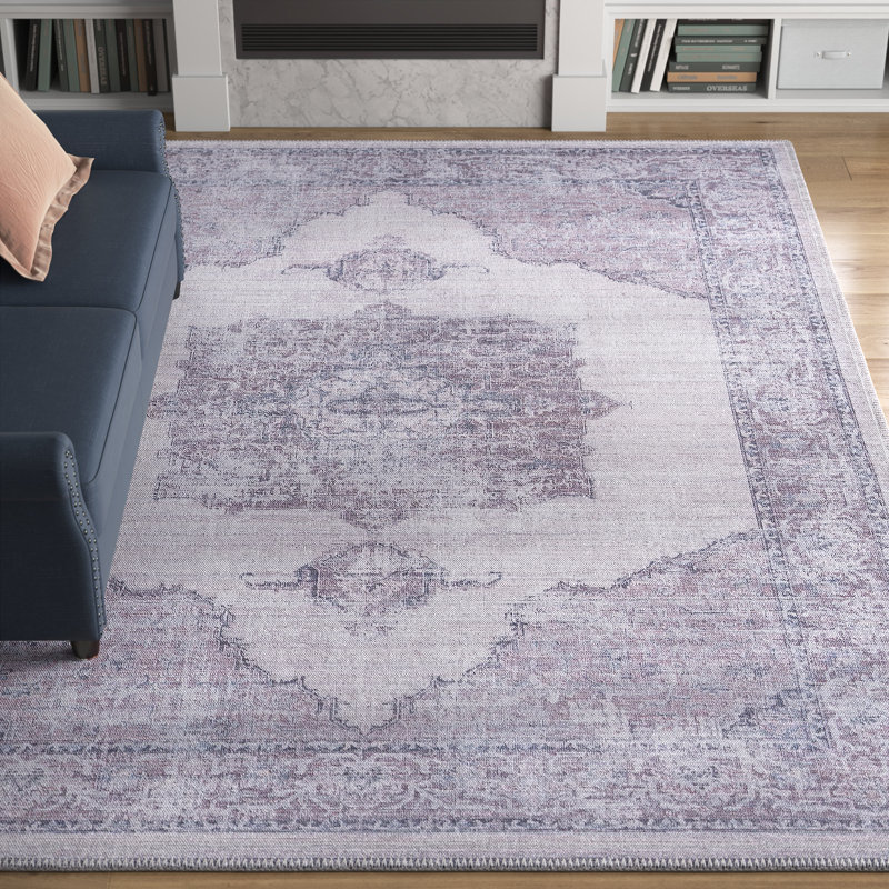 Tapis Hazley - ivoire et gris, Rond 7 pi 3 po