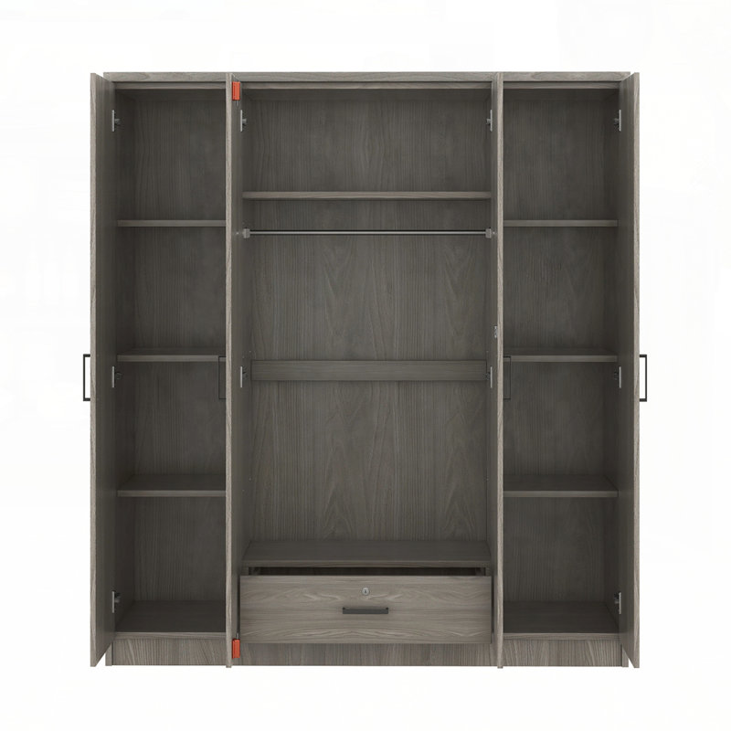 Armoire 4 portes avec 1 tiroir, Gris