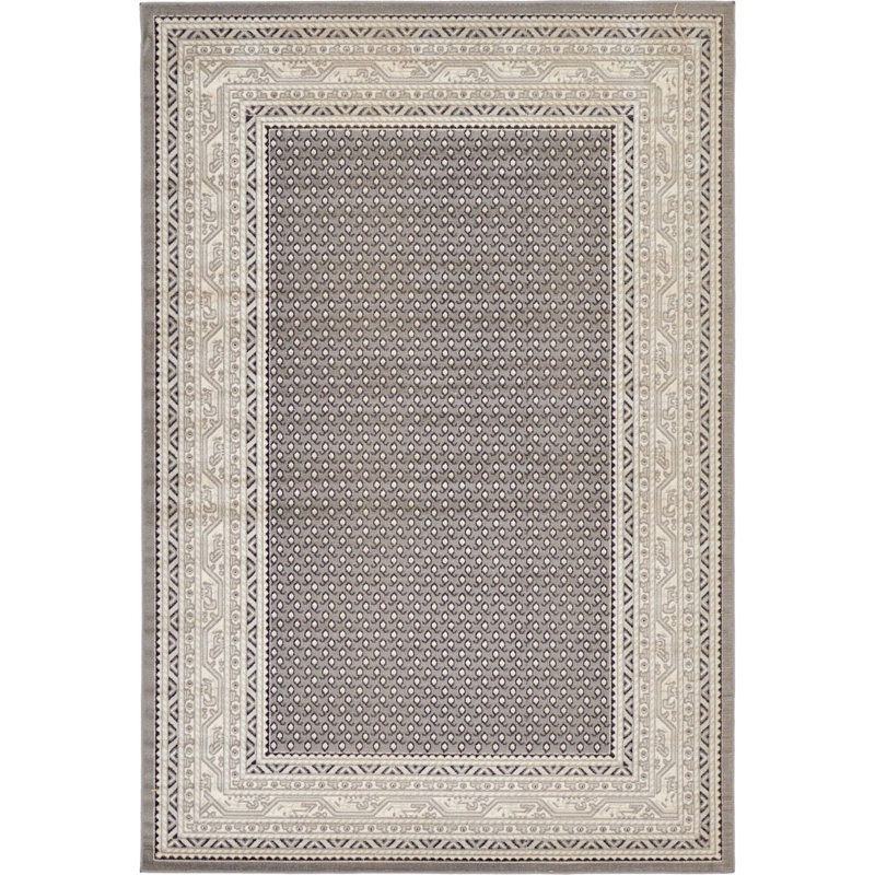 Tapis gris à motif oriental Wingate, Rectangle 4 pi x 6 pi
