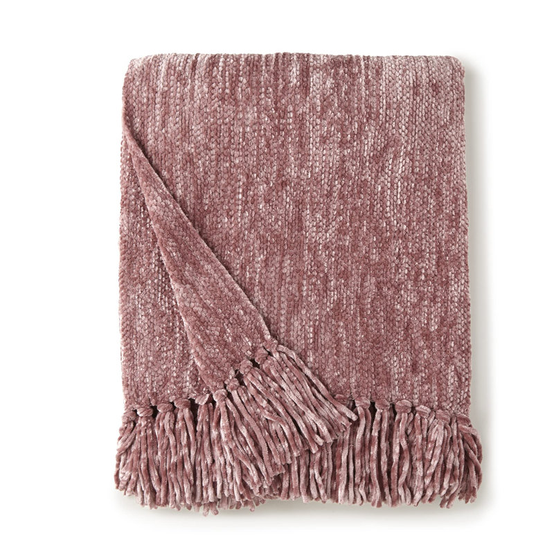 Crafted by Catherine Mauve Heavyweight Chenille Throw 50" x 60" Hand Wash Only, Mauve