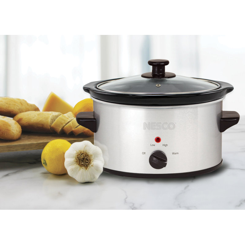Nesco 1.5 Quart Gray Stainless Steel Slow Cooker