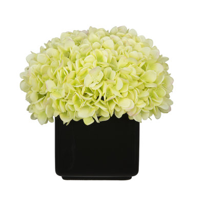 Real Touch Green Hydrangea Arrangement in Vase