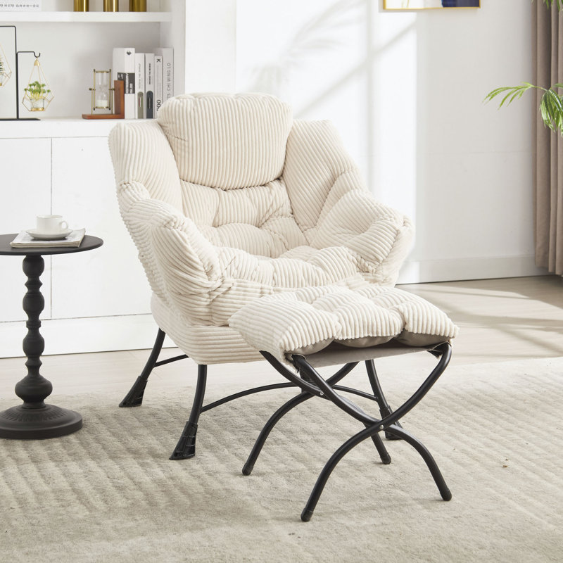 Fauteuil Lazy, Tissu blanc