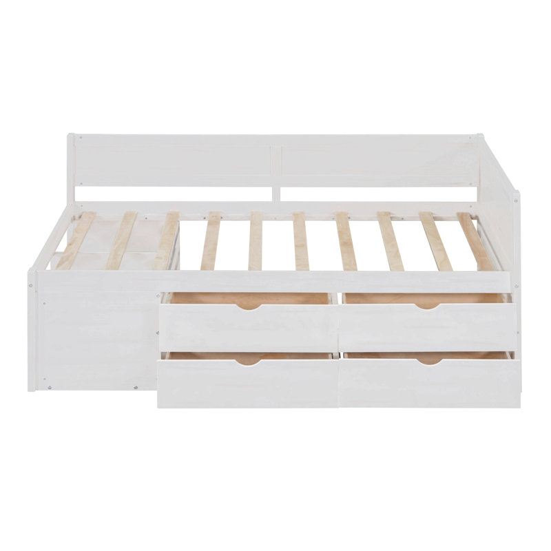 Daybed With Drawers And Shelves, Twin, White
