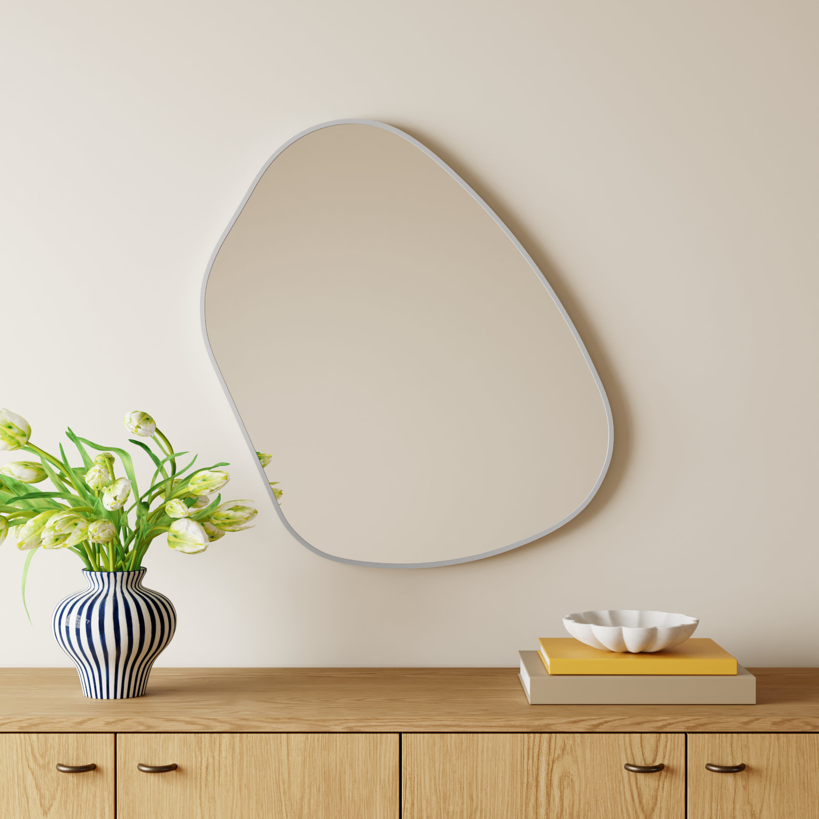 30" Accent Mirror, White