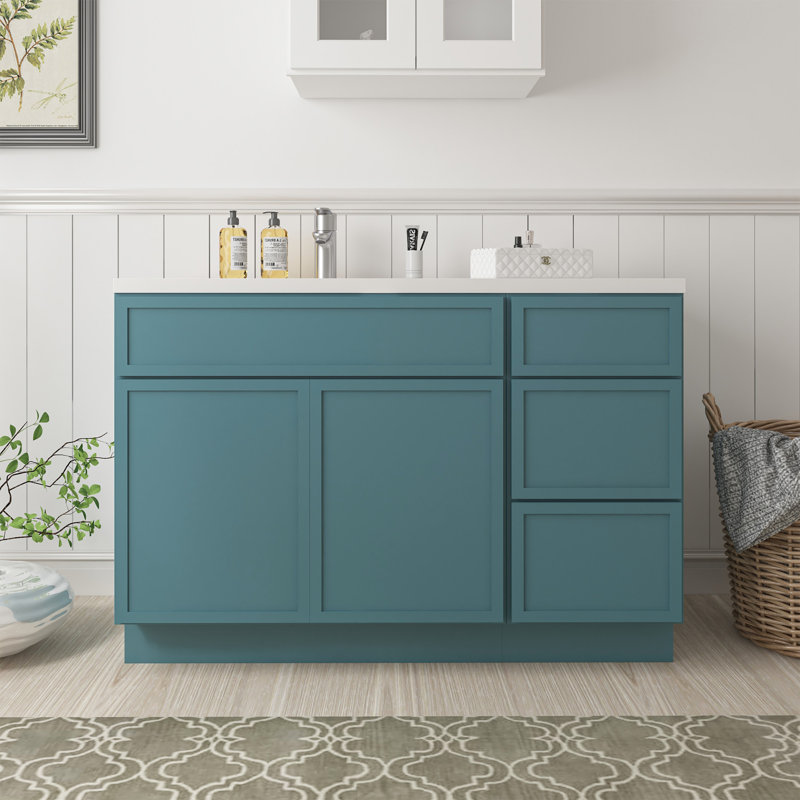 Base de meuble-lavabo simple 51 po seulement, Sarcelle