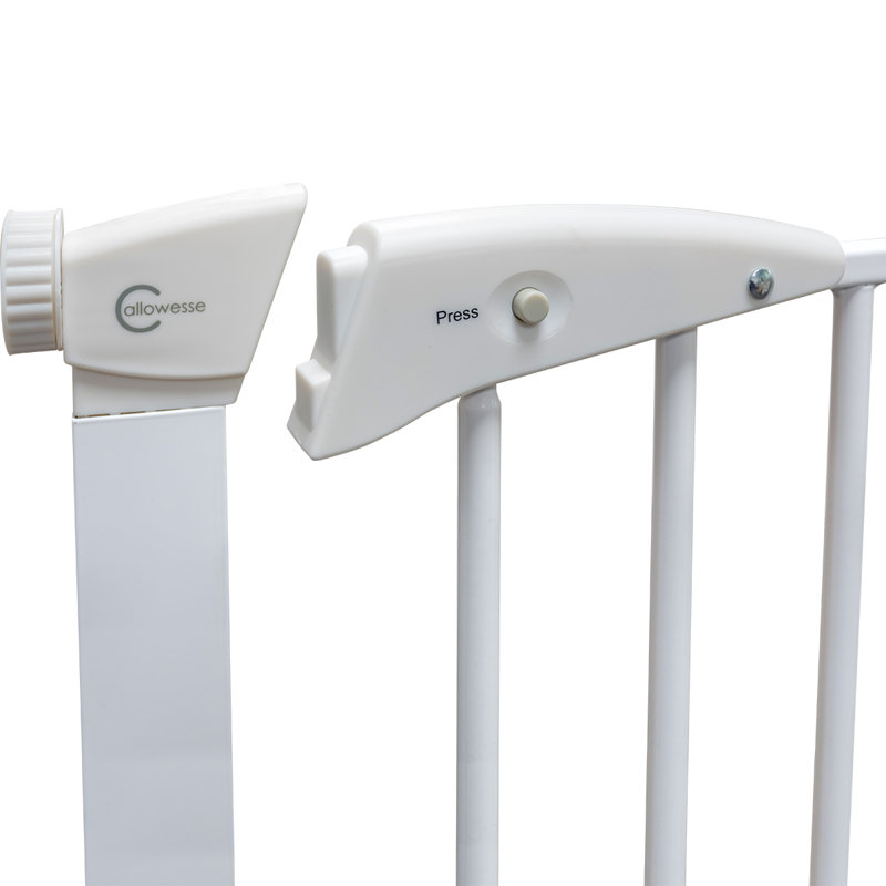 Carnell Metal Pressure Mounted Pet Gate, White