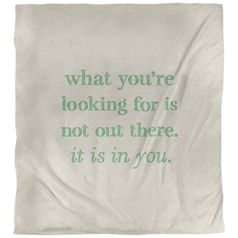 Housse de couette réversible simple Quotes, Housse de couette pour très grand lit, Blanc / Vert