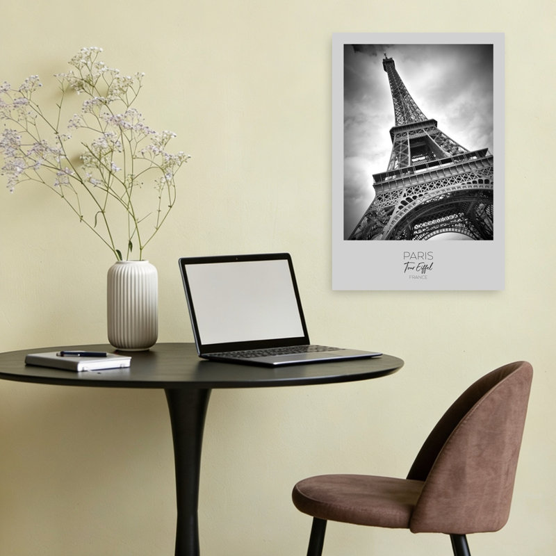 «Eiffel Tower Low Angle Abstract Contemporary City Art», art mural, H 24 po x l 16 po