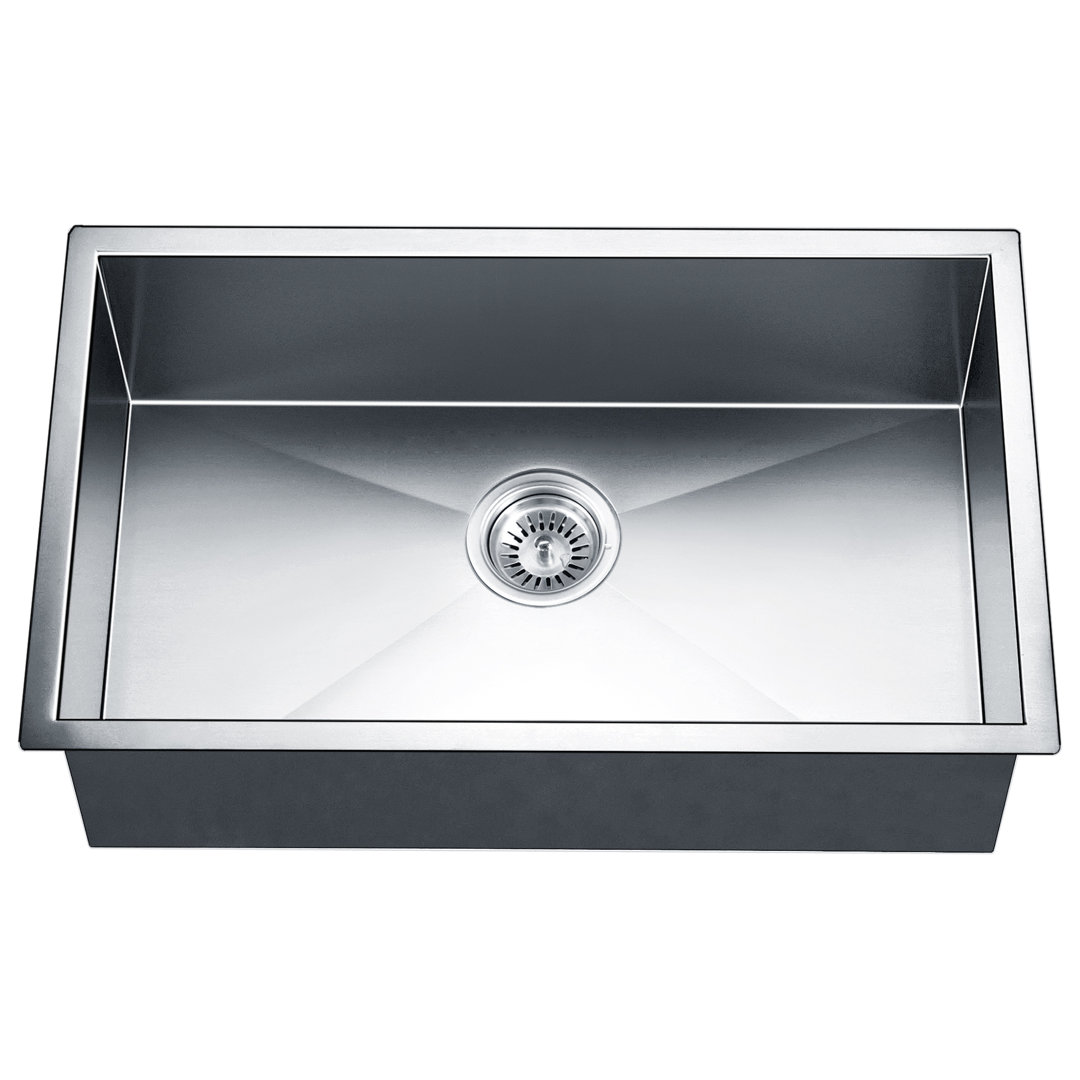 30" L x 18" W Handmade Single Bowl Undermount 304 Stainless Steel Kitchen Sink Daweier