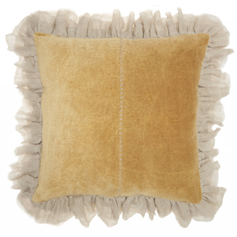 Wide Tasseled Marble Throw Pillow, Gray, 22'' W x 22'' H x 5'' D