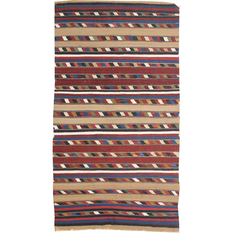 Tapis intérieure rouge en laine shirvan kilim handwoven antique