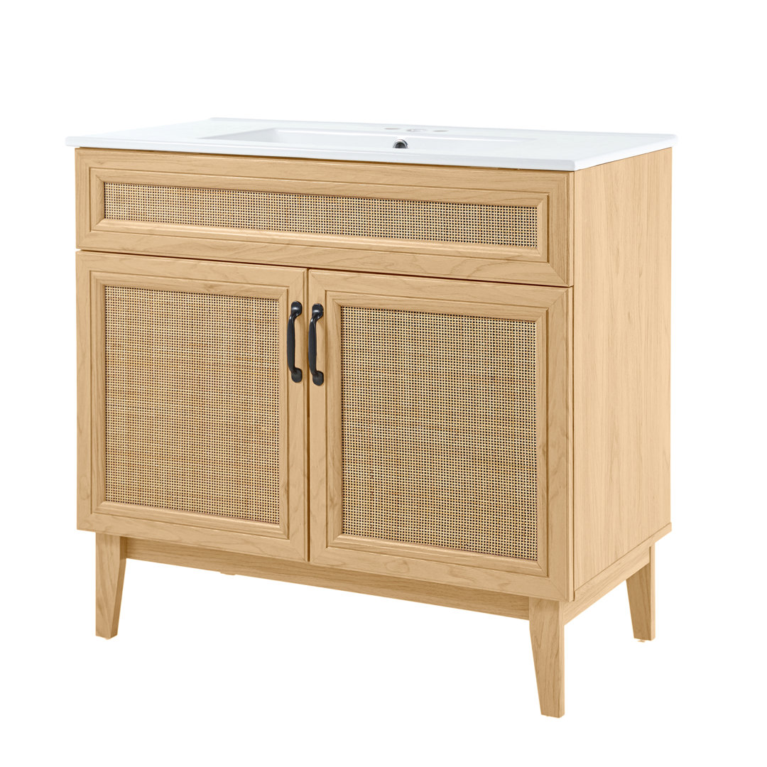 Javer 36" Single Bathroom Vanity Set Jonathan Y Base 