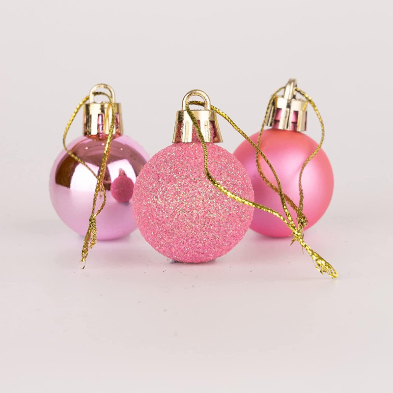 Polyvinyl Chloride (PVC) Ball Ornament, 3cm H x 3cm W x 3cm D, Pink