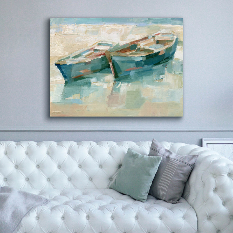  «Mosaic Beached Boats 1» par Ethan Harper, art mural sur toile, 54 po x 40 po
