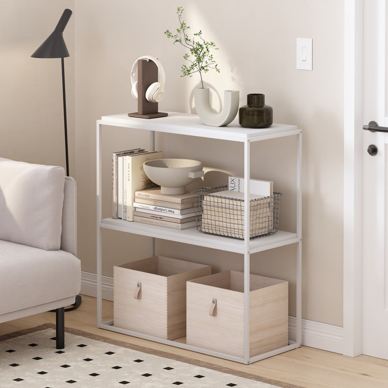 Godley End Table, White, White