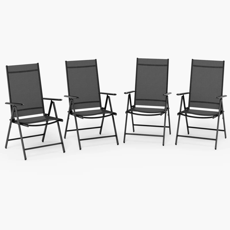 Patio Dining Armchair, 4, Black