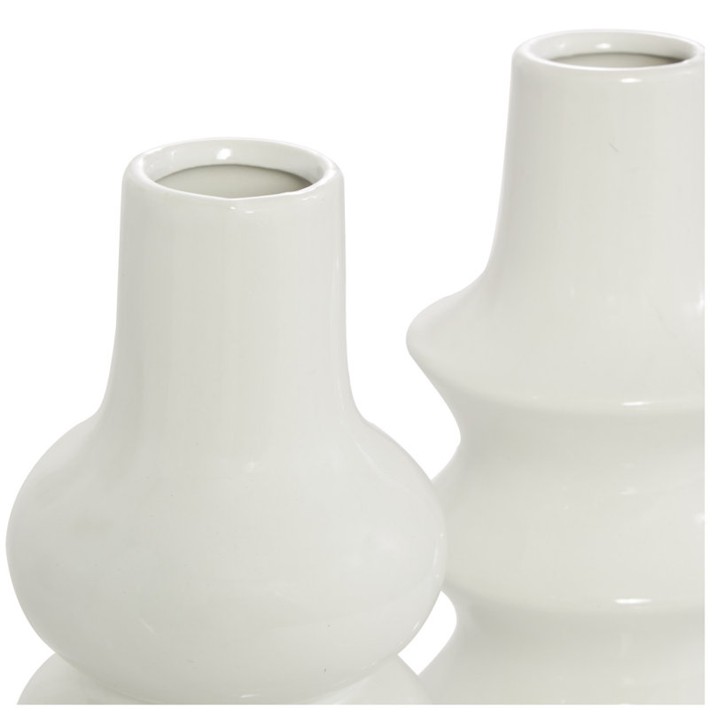 Ensemble de vases en céramique Endri, Blanc, Grand
