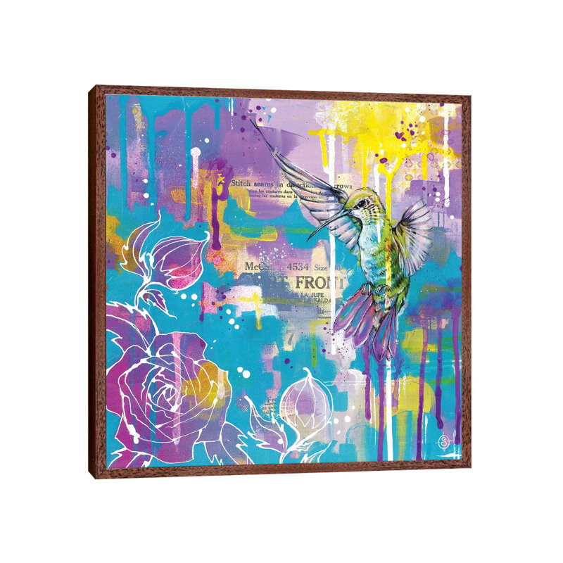 A Hummingbirds Folly 1 Piece Wall Art on Canvas, 66.04 cm H x 66.04 cm W, Classic Wood Framed