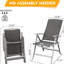 2 sièges de patio - aluminium, gris foncé, dossier haut pour soutenir la structure et le siège en aluminium. Jardin réglable, camping, bord de piscine. Et respirant