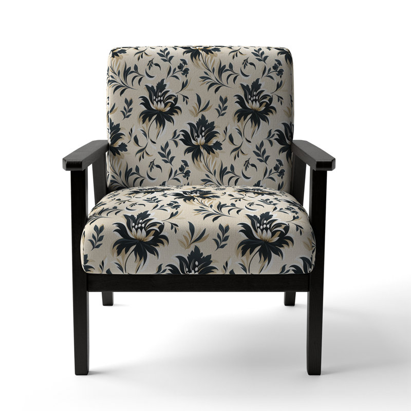Fauteuil beige élégant et damassé Harmony I - rembourré bohémien et éclectique