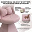 Chaises d'appoint pivotantes Modern 360, dossier papillon en chenille rose pour meuble-lavabo