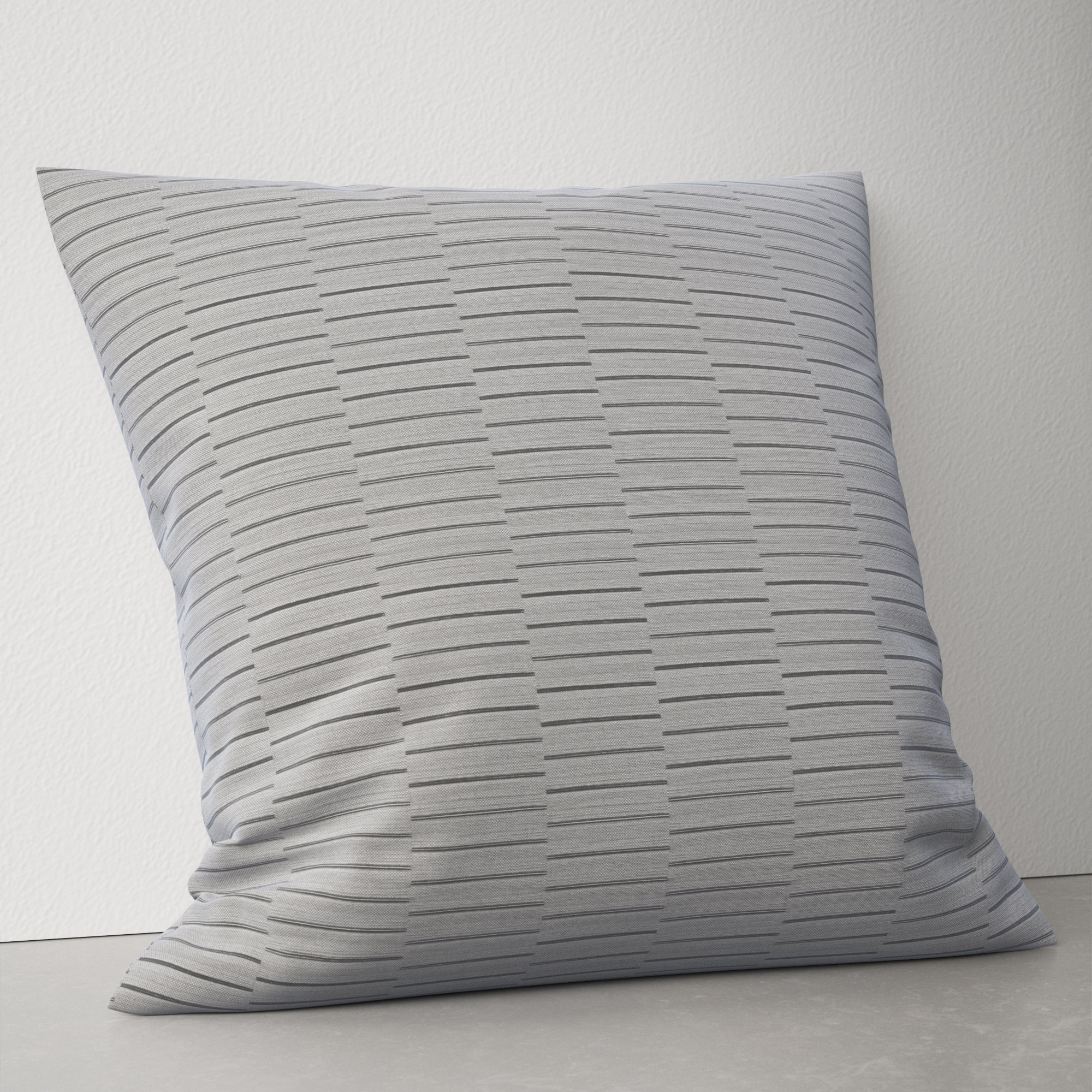 Retha Striped Indoor/Outdoor Throw Pillow, Light Gray, 20" H x 20" W x 4" D