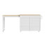 Îlot de cuisine 74,5 po avec table de salle à manger extensible, armoire de rangement, 2 tiroirs et support à épices sur roulettes, blanc-261856562