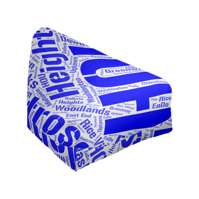 Classic Bean Bag, 42" H x 38" W x 29" D, Blue Polyester Blend, Houston