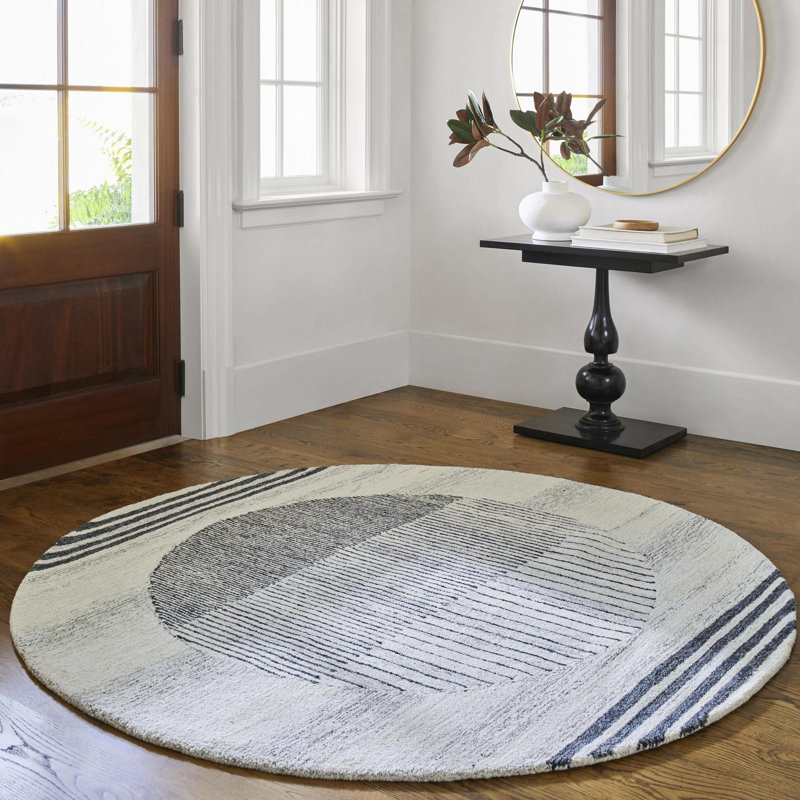 Uptown Wool Geometric Indoor Rug, Round 6'