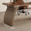 Bureau rectangulaire en bois manufacturé brun noisette avec 3 tiroirs-1157057363-1157057361