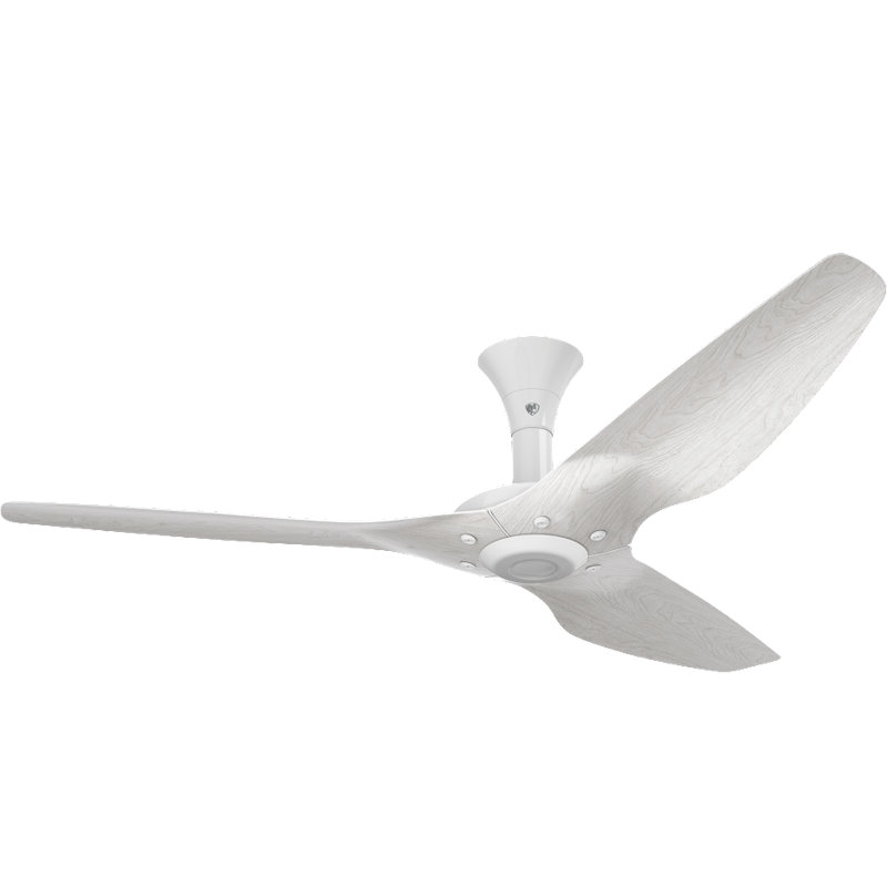 Haiku Smart Flush Mount Ceiling Fan, White with Driftwood Blades, 60 inches