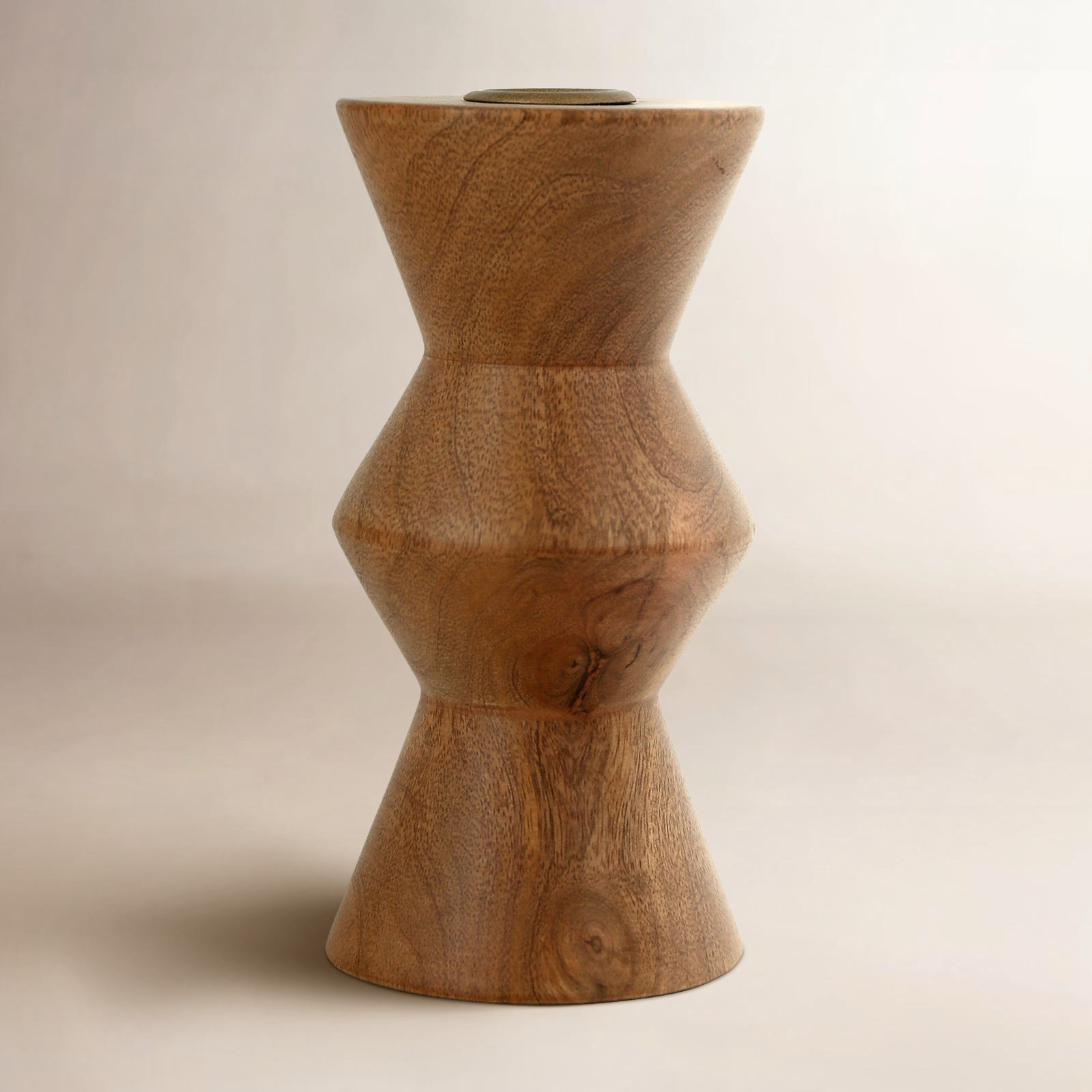 6" Wood Tabletop Candlestick