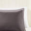 Édredon très grand lit, 2 taies décoratives, gris, literie matelassée en duvet synthétique lavable à la machine, gris-121054758-121054759