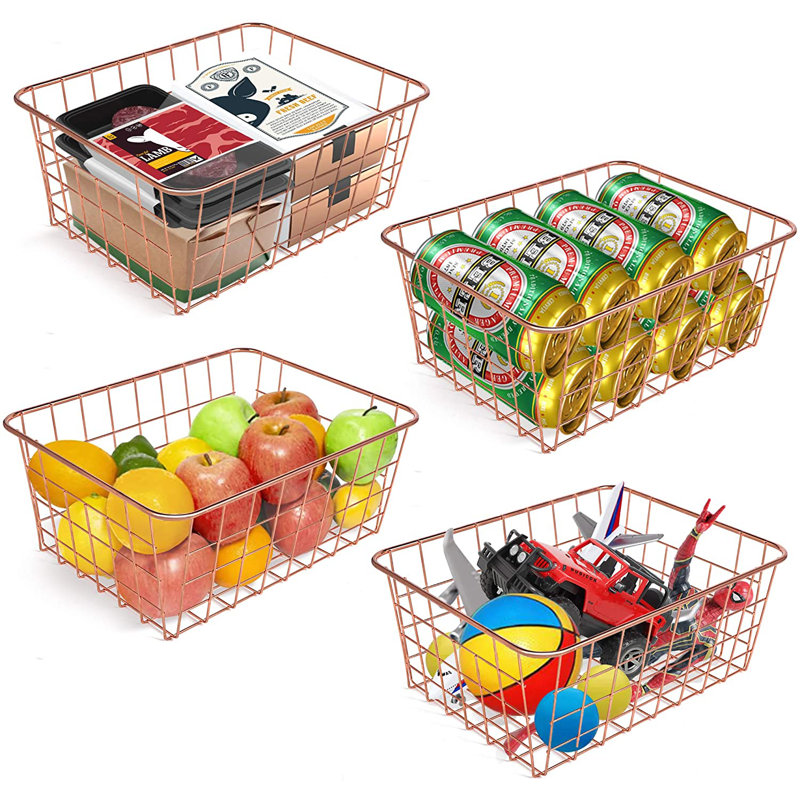 Métal / cube métallique, Or rose, H 4,7 po x P 8,7 po x l 3,2 po