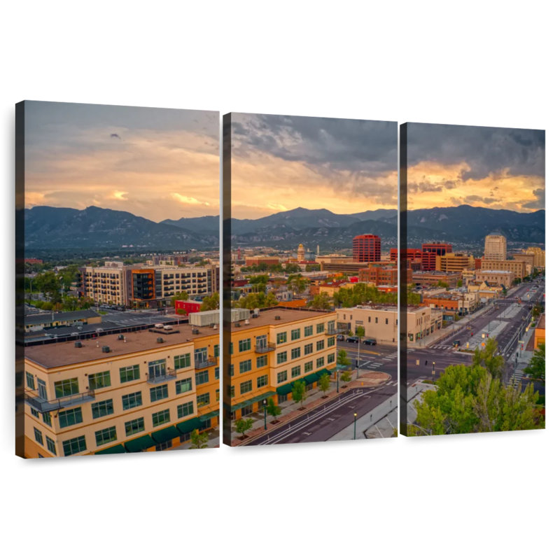 Colorado Springs au crépuscule, H 20 po x l 33 po
