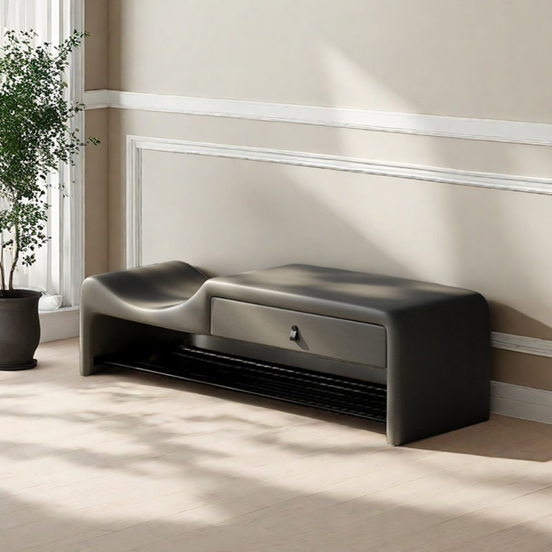 47.2in Shoe Storage Bench, Gray