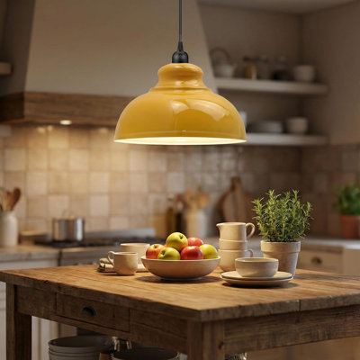Luminaire suspendu industriel en métal avec cordon réglable Curvy, plafonnier suspendu rétro avec base E26 pour îlot de cuisine, salle à manger, éclairage café