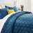 Reversible Diamond Embossed Bedspread Set – Geometric Quilt With Shams-126503870-126503869