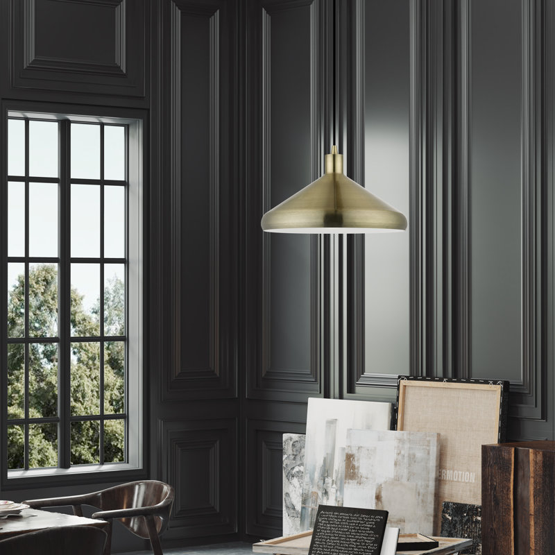Luminaire suspendu en laiton antique 1 lumière
