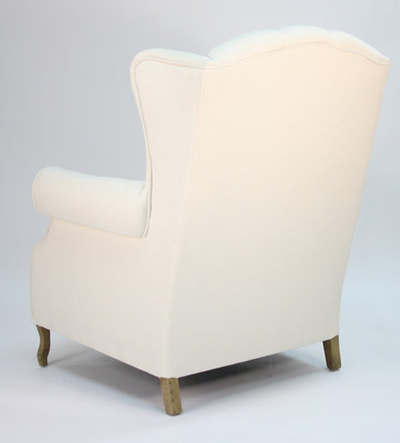 Linen Tufted Wingback Chair