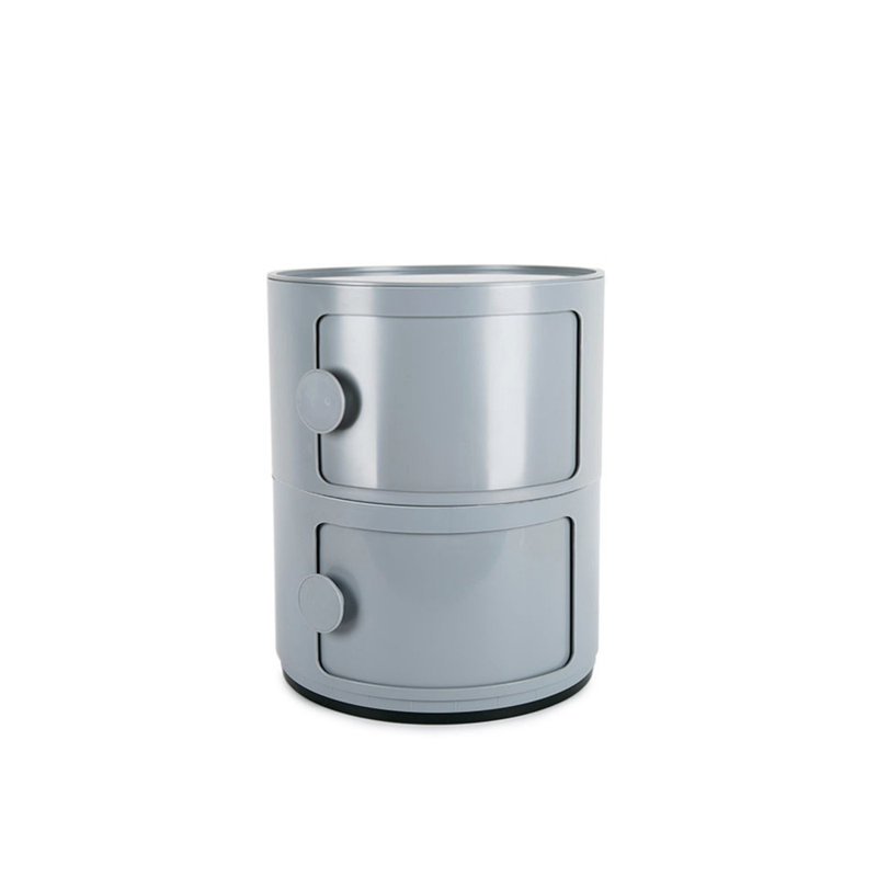 Kinsli Tray Top Floor Shelf End Table, Light Grey